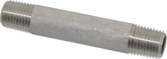 Merit Brass - Schedule 40, 1/4" Pipe x 3" Long, Grade 304/304L Stainless Steel Pipe Nipple - Welded & Threaded - Best Tool & Supply