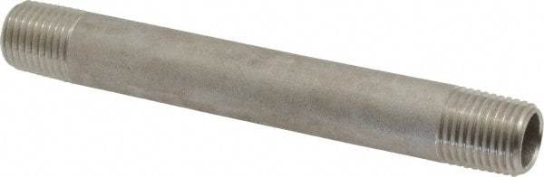 Merit Brass - Schedule 40, 1/4" Pipe x 4" Long, Grade 304/304L Stainless Steel Pipe Nipple - Welded & Threaded - Best Tool & Supply