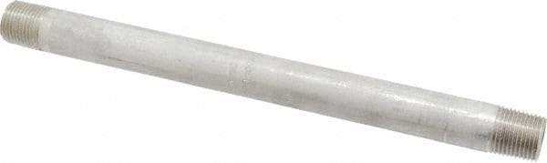 Merit Brass - Schedule 40, 3/8" Pipe x 8" Long, Grade 304/304L Stainless Steel Pipe Nipple - Welded & Threaded - Best Tool & Supply