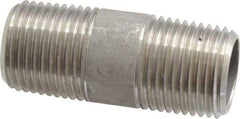 Merit Brass - Schedule 40, 1/2" Pipe x 2" Long, Grade 304/304L Stainless Steel Pipe Nipple - Welded & Threaded - Best Tool & Supply