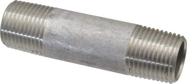 Merit Brass - Schedule 40, 1/2" Pipe x 3" Long, Grade 304/304L Stainless Steel Pipe Nipple - Welded & Threaded - Best Tool & Supply