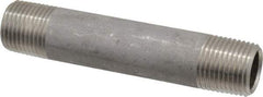 Merit Brass - Schedule 40, 1/2" Pipe x 4" Long, Grade 304/304L Stainless Steel Pipe Nipple - Welded & Threaded - Best Tool & Supply