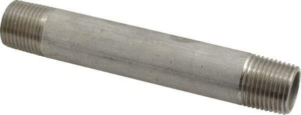 Merit Brass - Schedule 40, 1/2" Pipe x 5" Long, Grade 304/304L Stainless Steel Pipe Nipple - Welded & Threaded - Best Tool & Supply