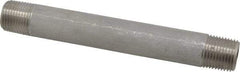 Merit Brass - Schedule 40, 1/2" Pipe x 6" Long, Grade 304/304L Stainless Steel Pipe Nipple - Welded & Threaded - Best Tool & Supply