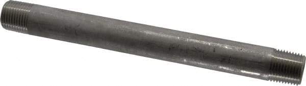 Merit Brass - Schedule 40, 1/2" Pipe x 8" Long, Grade 304/304L Stainless Steel Pipe Nipple - Welded & Threaded - Best Tool & Supply