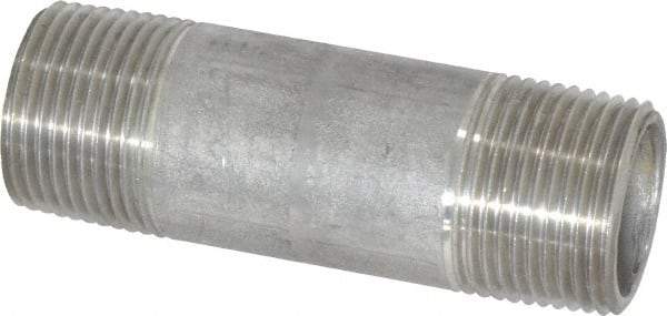 Merit Brass - Schedule 40, 3/4" Pipe x 3" Long, Grade 304/304L Stainless Steel Pipe Nipple - Welded & Threaded - Best Tool & Supply