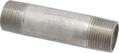 Merit Brass - Schedule 40, 1" Pipe x 4-1/2" Long, Grade 304/304L Stainless Steel Pipe Nipple - Welded & Threaded - Best Tool & Supply