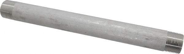 Merit Brass - Schedule 40, 1" Pipe x 12" Long, Grade 304/304L Stainless Steel Pipe Nipple - Welded & Threaded - Best Tool & Supply