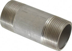 Merit Brass - Schedule 40, 1-1/4" Pipe x 3-1/2" Long, Grade 304/304L Stainless Steel Pipe Nipple - Welded & Threaded - Best Tool & Supply