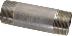 Merit Brass - Schedule 40, 1-1/4" Pipe x 4-1/2" Long, Grade 304/304L Stainless Steel Pipe Nipple - Welded & Threaded - Best Tool & Supply