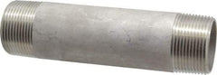 Merit Brass - Schedule 40, 1-1/4" Pipe x 6" Long, Grade 304/304L Stainless Steel Pipe Nipple - Welded & Threaded - Best Tool & Supply