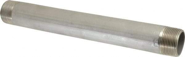 Merit Brass - Schedule 40, 1-1/4" Pipe x 12" Long, Grade 304/304L Stainless Steel Pipe Nipple - Welded & Threaded - Best Tool & Supply