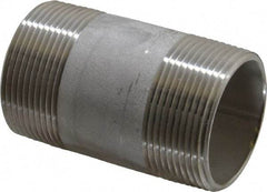 Merit Brass - Schedule 40, 1-1/2" Pipe x 3" Long, Grade 304/304L Stainless Steel Pipe Nipple - Welded & Threaded - Best Tool & Supply