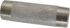 Merit Brass - Schedule 40, 1-1/2" Pipe x 6" Long, Grade 304/304L Stainless Steel Pipe Nipple - Welded & Threaded - Best Tool & Supply