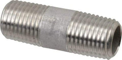 Merit Brass - Schedule 40, 1/4" Pipe x 1-1/2" Long, Grade 316/316L Stainless Steel Pipe Nipple - Welded & Threaded - Best Tool & Supply