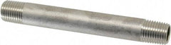 Merit Brass - Schedule 40, 1/4" Pipe x 4" Long, Grade 316/316L Stainless Steel Pipe Nipple - Welded & Threaded - Best Tool & Supply