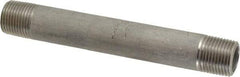 Merit Brass - Schedule 40, 3/8" Pipe x 4-1/2" Long, Grade 316/316L Stainless Steel Pipe Nipple - Welded & Threaded - Best Tool & Supply