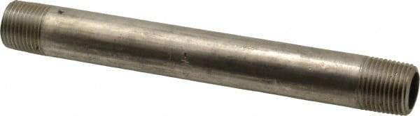 Merit Brass - Schedule 40, 3/8" Pipe x 5-1/2" Long, Grade 316/316L Stainless Steel Pipe Nipple - Welded & Threaded - Best Tool & Supply