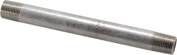 Merit Brass - Schedule 40, 3/8" Pipe x 6" Long, Grade 316/316L Stainless Steel Pipe Nipple - Welded & Threaded - Best Tool & Supply