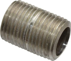 Merit Brass - Schedule 40, 1/2" Pipe x 1-1/8" Long, Grade 316/316L Stainless Steel Pipe Nipple - Welded & Threaded - Best Tool & Supply