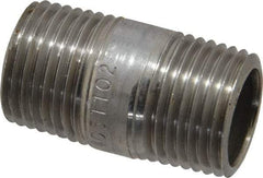 Merit Brass - Schedule 40, 1/2" Pipe x 1-1/2" Long, Grade 316/316L Stainless Steel Pipe Nipple - Welded & Threaded - Best Tool & Supply