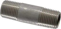 Merit Brass - Schedule 40, 1/2" Pipe x 2-1/2" Long, Grade 316/316L Stainless Steel Pipe Nipple - Welded & Threaded - Best Tool & Supply