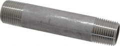 Merit Brass - Schedule 40, 1/2" Pipe x 4" Long, Grade 316/316L Stainless Steel Pipe Nipple - Welded & Threaded - Best Tool & Supply