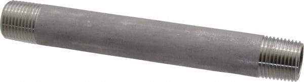 Merit Brass - Schedule 40, 1/2" Pipe x 6" Long, Grade 316/316L Stainless Steel Pipe Nipple - Welded & Threaded - Best Tool & Supply