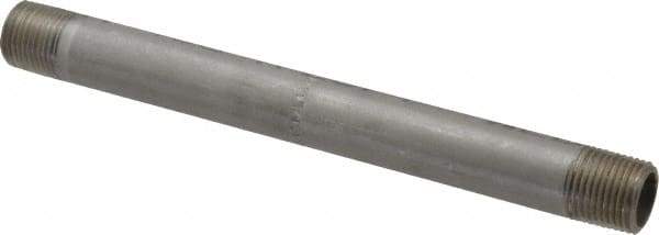 Merit Brass - Schedule 40, 1/2" Pipe x 8" Long, Grade 316/316L Stainless Steel Pipe Nipple - Welded & Threaded - Best Tool & Supply