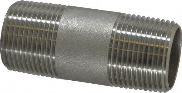 Merit Brass - Schedule 40, 1" Pipe x 3" Long, Grade 316/316L Stainless Steel Pipe Nipple - Welded & Threaded - Best Tool & Supply