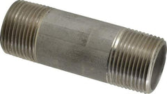 Merit Brass - Schedule 40, 1" Pipe x 3-1/2" Long, Grade 316/316L Stainless Steel Pipe Nipple - Welded & Threaded - Best Tool & Supply