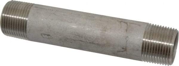 Merit Brass - Schedule 40, 1" Pipe x 6" Long, Grade 316/316L Stainless Steel Pipe Nipple - Welded & Threaded - Best Tool & Supply