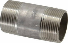 Merit Brass - Schedule 40, 1-1/4" Pipe x 3" Long, Grade 316/316L Stainless Steel Pipe Nipple - Welded & Threaded - Best Tool & Supply