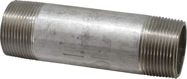 Merit Brass - Schedule 40, 1-1/4" Pipe x 5" Long, Grade 316/316L Stainless Steel Pipe Nipple - Welded & Threaded - Best Tool & Supply