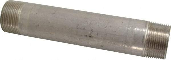 Merit Brass - Schedule 40, 1-1/4" Pipe x 8" Long, Grade 316/316L Stainless Steel Pipe Nipple - Welded & Threaded - Best Tool & Supply