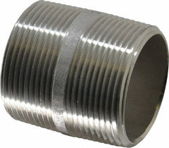 Merit Brass - Schedule 40, 1-1/2" Pipe x 2" Long, Grade 316/316L Stainless Steel Pipe Nipple - Welded & Threaded - Best Tool & Supply