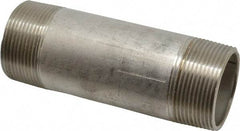 Merit Brass - Schedule 40, 1-1/2" Pipe x 5" Long, Grade 316/316L Stainless Steel Pipe Nipple - Welded & Threaded - Best Tool & Supply