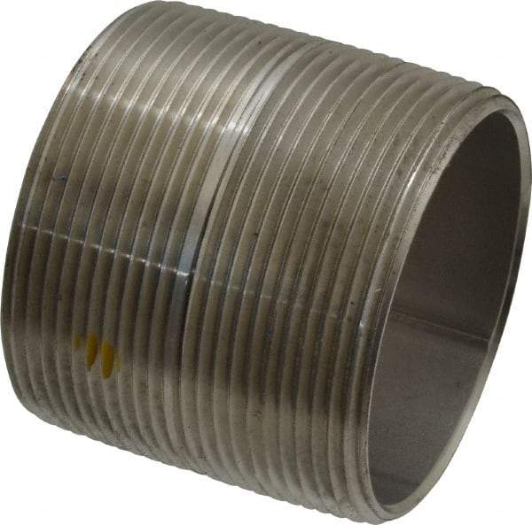 Merit Brass - Schedule 40, 2" Pipe x 2" Long, Grade 316/316L Stainless Steel Pipe Nipple - Welded & Threaded - Best Tool & Supply