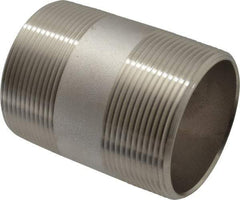 Merit Brass - Schedule 40, 2" Pipe x 3" Long, Grade 316/316L Stainless Steel Pipe Nipple - Welded & Threaded - Best Tool & Supply