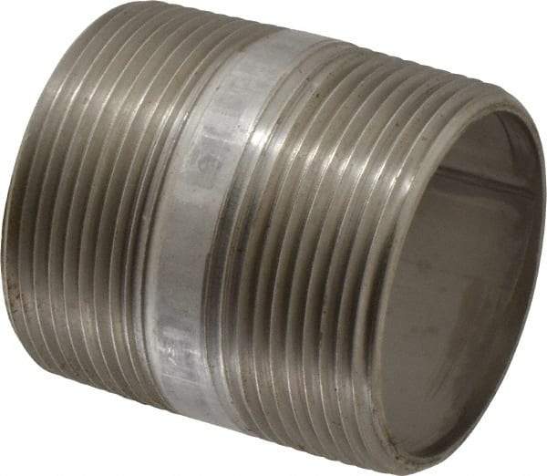 Merit Brass - Schedule 40, 2-1/2" Pipe x 3" Long, Grade 316/316L Stainless Steel Pipe Nipple - Welded & Threaded - Best Tool & Supply