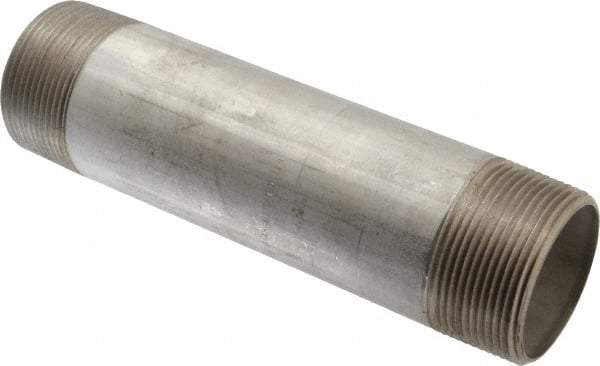 Merit Brass - Schedule 40, 2-1/2" Pipe x 10" Long, Grade 316/316L Stainless Steel Pipe Nipple - Welded & Threaded - Best Tool & Supply