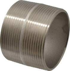 Merit Brass - Schedule 40, 3" Pipe x 2-5/8" Long, Grade 316/316L Stainless Steel Pipe Nipple - Welded & Threaded - Best Tool & Supply