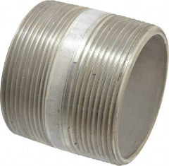 Merit Brass - Schedule 40, 3" Pipe x 3" Long, Grade 316/316L Stainless Steel Pipe Nipple - Welded & Threaded - Best Tool & Supply