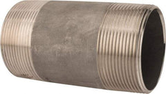 Merit Brass - Schedule 40, 3" Pipe x 6" Long, Grade 316/316L Stainless Steel Pipe Nipple - Welded & Threaded - Best Tool & Supply