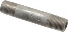 Merit Brass - Schedule 80, 1/8" Pipe x 2" Long, Grade 316/316L Stainless Steel Pipe Nipple - Seamless & Threaded - Best Tool & Supply