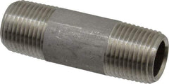 Merit Brass - Schedule 80, 3/8" Pipe x 2" Long, Grade 316/316L Stainless Steel Pipe Nipple - Seamless & Threaded - Best Tool & Supply