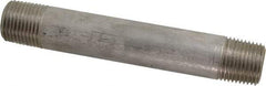 Merit Brass - Schedule 80, 1/2" Pipe x 5" Long, Grade 316/316L Stainless Steel Pipe Nipple - Seamless & Threaded - Best Tool & Supply