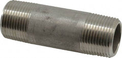 Merit Brass - Schedule 80, 3/4" Pipe x 3" Long, Grade 316/316L Stainless Steel Pipe Nipple - Seamless & Threaded - Best Tool & Supply