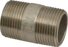 Merit Brass - Schedule 80, 1" Pipe x 2" Long, Grade 316/316L Stainless Steel Pipe Nipple - Seamless & Threaded - Best Tool & Supply