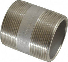 Merit Brass - Schedule 80, 2" Pipe x 2-1/2" Long, Grade 316/316L Stainless Steel Pipe Nipple - Seamless & Threaded - Best Tool & Supply